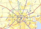 Houston Map with run locations to date for 1999.