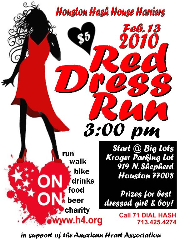 The H4 Annual Red Dress Run Houston Hash House Harriers